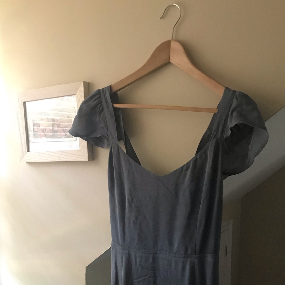 Reformation Bridesmaid dress in stone